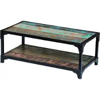 Syfax Table basse Bois de récupération massif