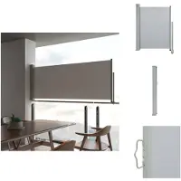 vidaXL Marquise latérale extensible 100x300 cm Gris - Parasols & Protection solaire
