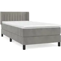 Syfax Sommier à lattes de lit et matelas Gris clair 90x190 cm Velours