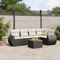 Prolenta Maison Exclusive - Salon de jardin 6 pcs avec coussins noir résine tressée