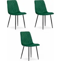 Leobert Chaise TURIN - velours vert foncé x 3