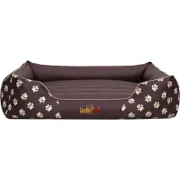 HOBBYDOG Lit pour chien Couchage Coussin pour chien - Prestige - 110 x 90 x 25 cm [Taille : XXL] - Marron avec pattes
