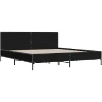 Syfax Cadre de lit sans matelas noir 200x200 cm