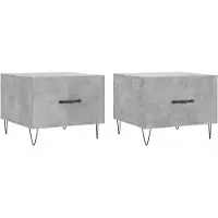 Syfax Tables basses 2 pcs gris béton 50x50x40 cm bois d'ingénierie
