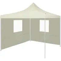 Syfax Tente pliable avec 2 parois 291x291x315 cm Crème
