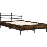 Syfax Cadre de lit sans matelas chêne fumé 120x190 cm
