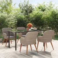 Prolenta Maison Exclusive - Ensemble de salon de jardin 5 pièces avec coussins marron