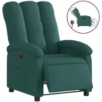 Syfax Fauteuil inclinable électrique Vert foncé Tissu