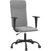 Syfax Chaise de bureau réglable en hauteur gris clair tissu