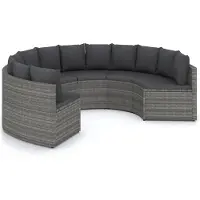 Syfax Salon de jardin 6 pcs avec coussins Résine tressée Gris