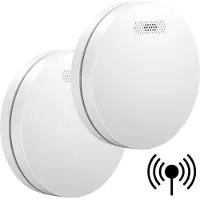 Aroha Link D￩tecteur de Fum￩e Interconnect￩ - Batterie de 10 Ans - Alarme Incendie Connect￩ - 2 pi￨ces