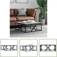 The Living Store Table basse Gris Sonoma 70x70x30 cm Bois composite