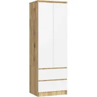Akord Garde-robe Star S60 2D 2SSK en Chêne Artisan/Blanc - Rangement Élégant 60 cm