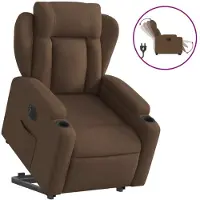 Syfax Fauteuil inclinable électrique marron tissu