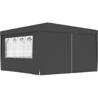 Syfax Tente de réception et parois latérales 4x4 m Anthracite 90 g/m²