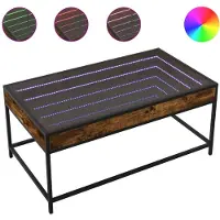 Syfax Table basse avec LED infini chêne fumé 90x50x41 cm
