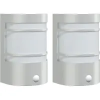 vidaXL Lampes murales extérieures avec détecteur de mouvement 2 pcs. argent Acier inoxydable