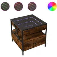 Syfax Table basse avec LED Infinity chêne fumé 50x50x51 cm