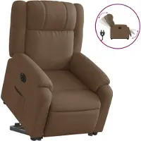 Syfax Fauteuil inclinable électrique marron tissu