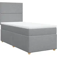 vidaXL Lit boxspring avec matelas gris clair 80x200 cm Tissu