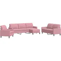 Syfax Ensemble de canapés 4 pcs avec coussins Rose Velours