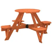Syfax Table de pique-nique pour 4 enfants avec trou de parasol rond