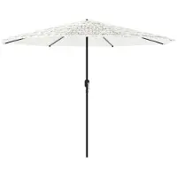 Syfax Parasol de jardin avec mât en acier blanc 324x324x247 cm