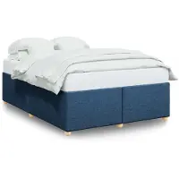 Syfax Cadre de lit sans matelas bleu 140x200 cm tissu
