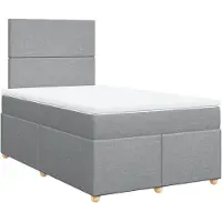 vidaXL Lit boxspring avec matelas gris clair 120x200 cm Tissu