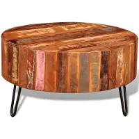 vidaXL Table basse ronde en vieux bois - Table - Tables - Tables basses