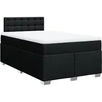 vidaXL Lit boxspring avec matelas noir 120x200 cm Tissu