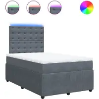 Syfax Sommier à lattes de lit et matelas Gris foncé 120x200cm Velours