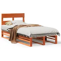 vidaXL Lit en bois massif sans matelas pin brun cireux 90x200