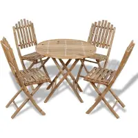 Prolenta Maison Exclusive - Ensemble de jardin en bambou pliable, 5 pièces