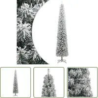 The Living Store Sapin de Noël élancé avec support enneigé 300 cm PVC