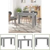 The Living Store Table de salle à manger Gris Sonoma 120x60x76 cm Bois composite