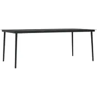 Syfax Table à manger de jardin noire 200x100x74 cm acier et verre