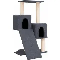 Syfax Arbre à chat avec griffoirs en sisal Gris foncé 82 cm