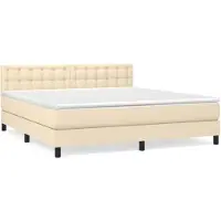 Syfax Sommier à lattes de lit avec matelas Crème 180x200 cm Tissu