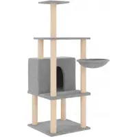 Syfax Arbre à chat avec griffoirs en sisal gris clair 132 cm