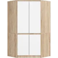 Akord Armoire D'angle 4 Portes Chêne Sonoma/Blanc 100X50X180
