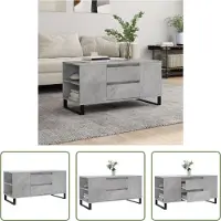 The Living Store Table basse gris béton 102x44,5x50 cm Bois composite
