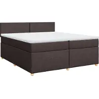 vidaXL Lit boxspring avec matelas brun foncé 200x200 cm Tissu