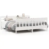 vidaXL Lit en bois massif sans matelas Blanc 180x200 cm pin