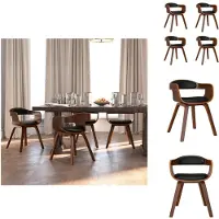 vidaXL Chaise de salle à manger 4 pcs. noir bois courbé et simili-cuir - Chaise de salle à manger