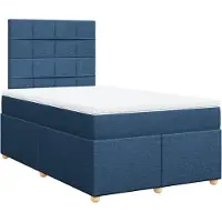 Syfax Sommier à lattes de lit avec matelas bleu 120x190 cm tissu