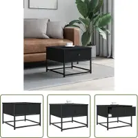 The Living Store Table basse noire 51x51x40 cm bois composite