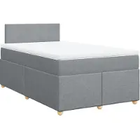 vidaXL Lit boxspring avec matelas gris clair 120x200 cm Tissu