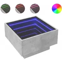 Syfax Table basse avec LED gris béton 50x50x30 cm bois d'ingénierie