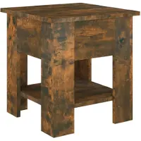 Syfax Table basse Chêne fumé 40x40x42 cm Bois d'ingénierie